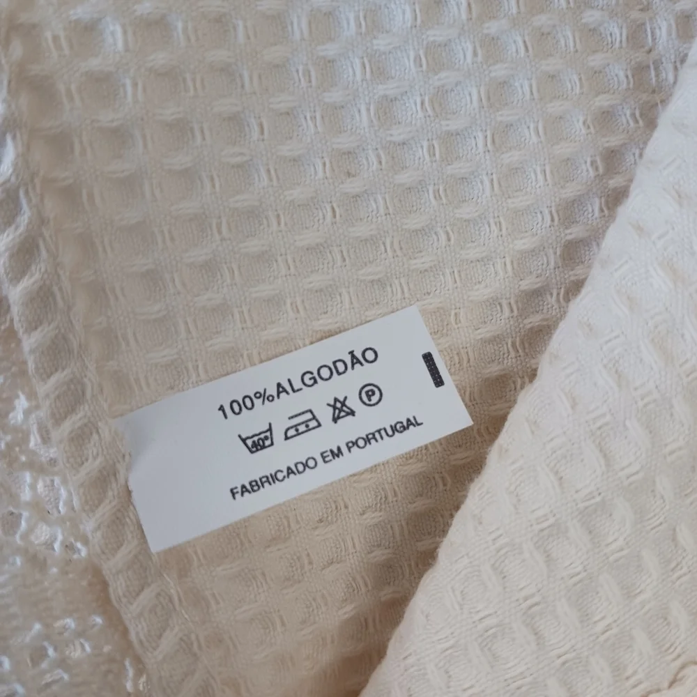 Towels Set of 2, Embroidered Letter J Crochet, Cotton, Made in Portugal